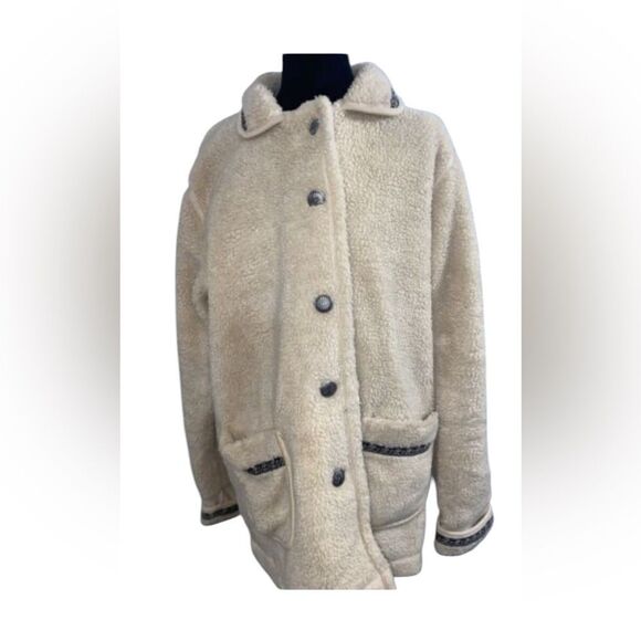BLAIR SHERPA WESTERN COAT IN COLOR CREAM/LIGHT TAN WOMENS SIZE MEDIUM - Picture 2 of 12
